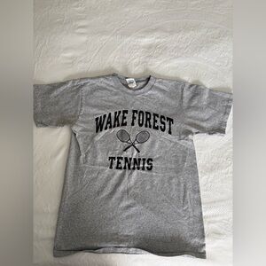 Vintage Wake Forest Tennis Graphic T-Shirt - Gray